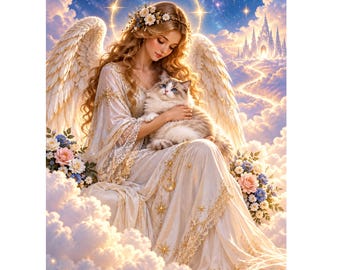 Guardian Angel Printable Bundle, Spiritual Journal Pages, Angel Scrapbook Images, Christian Digital Download, JPG Size A4 + us letter