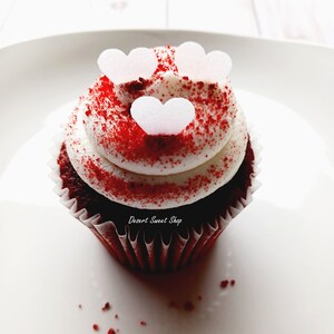 Edible MINI HEARTS, Edible Mini Heart Cupcake Toppers, Edible Heart Cocoa Bomb Sprinkles, Mini Heart Cocktail Decorations, Desert Sweet Shop
