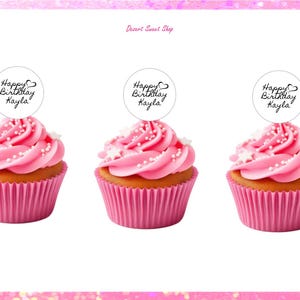Edible CUSTOM CUPCAKE TOPPERS, Edible Personalized Cookie Toppers, Edible Cocktail Toppers, Edible Drink Garnishments, Desert Sweet Shop