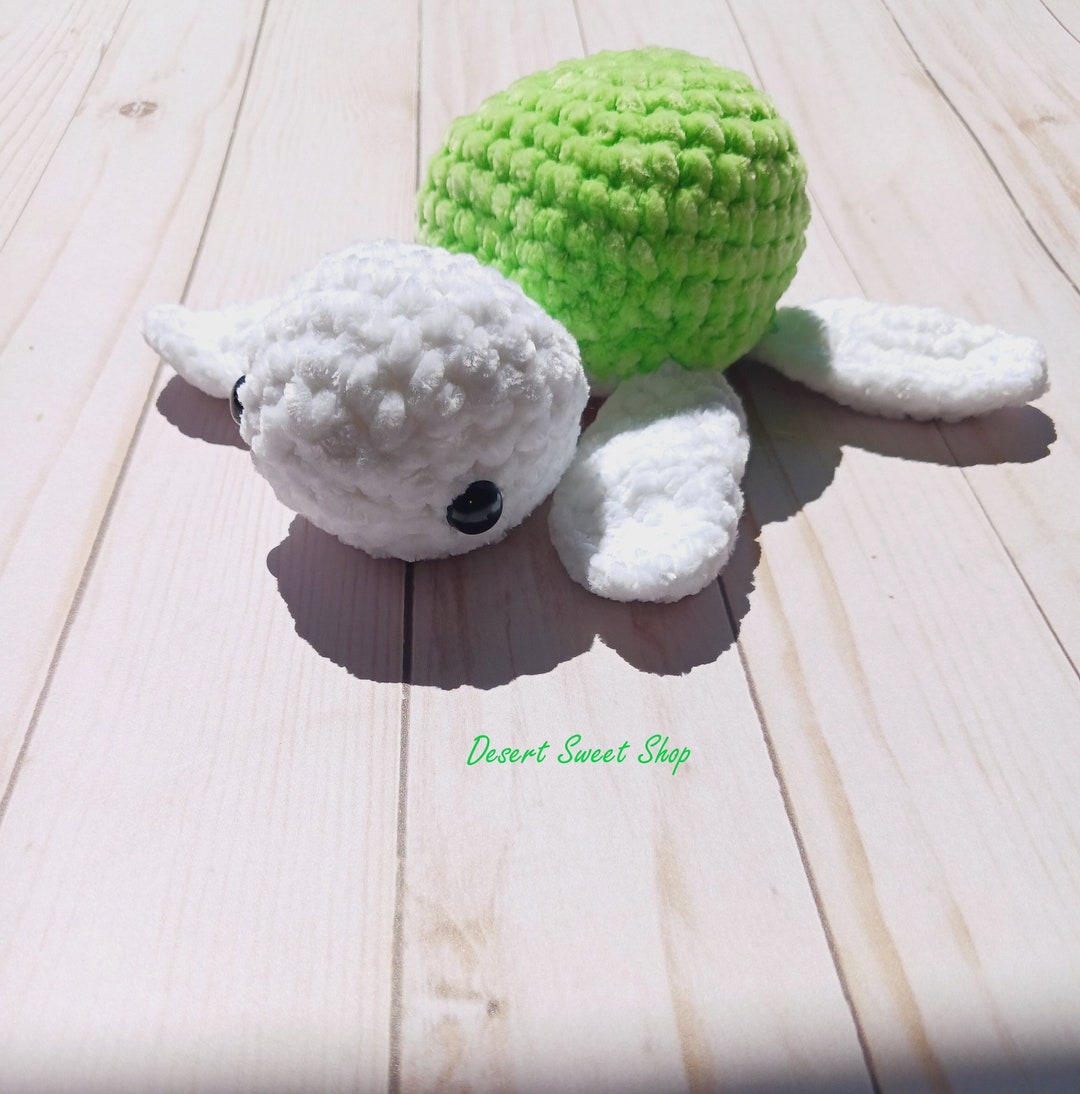 Handmade Crochet Velvet Chenille Sea Turtle Plushie: Desk Buddy Gift - Etsy