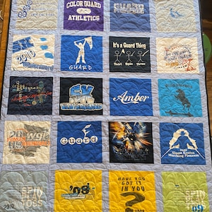 TShirt Quilt custom made with your t-shirts, T-shirt Blanket, memory quilt.