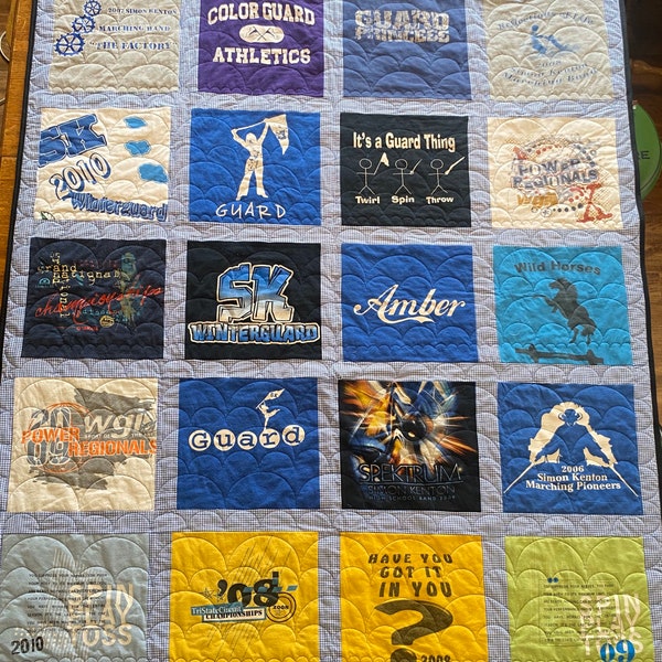 TShirt Quilt custom made with your t-shirts, T-shirt Blanket, memory quilt.
