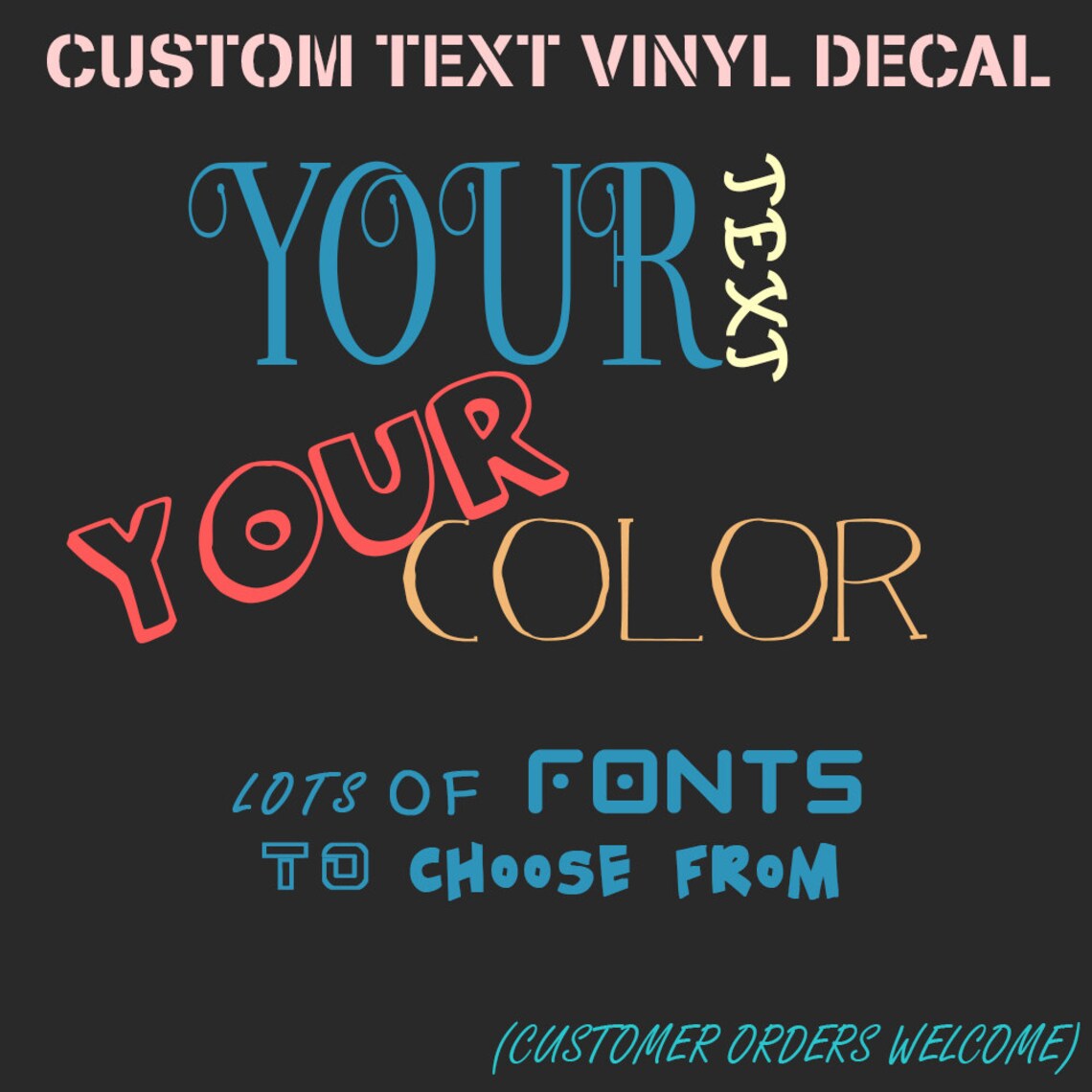 Custom Vinyl Lettering Text Personalized Name Wall Sticker | Etsy
