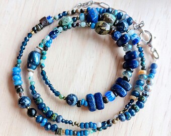 Super Cute Jeans! Triple Wrap Bracelet | Owyhee Opal, Lapis, Pearl, Pave, Labradorite