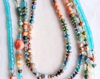 Where's My Steel Drum Necklace | Roman Glass, Coral, Pearls, Opal, and much more