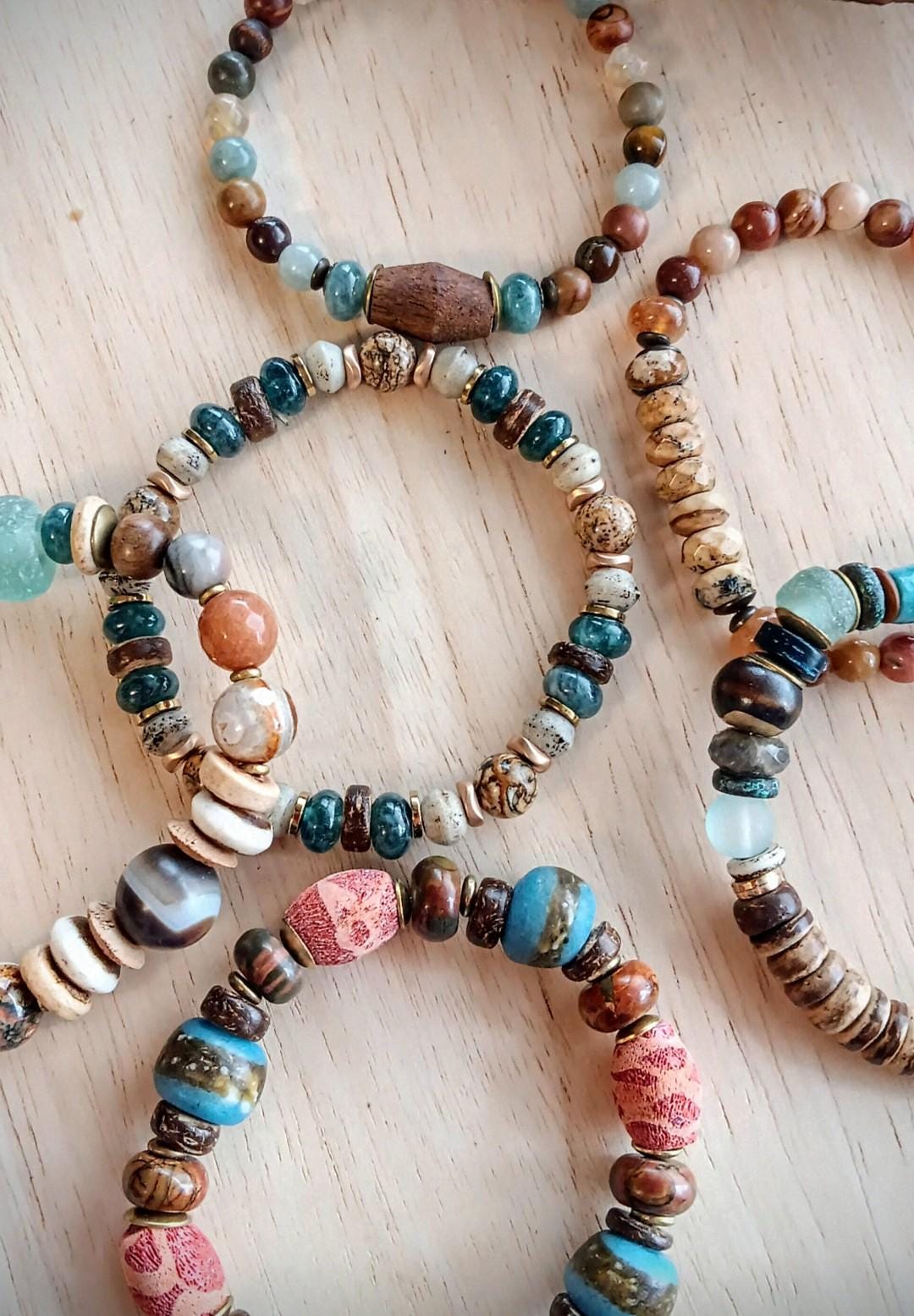 flair-for-the-dramatic-stack-bracelets-jasper-agate-sponge-coral