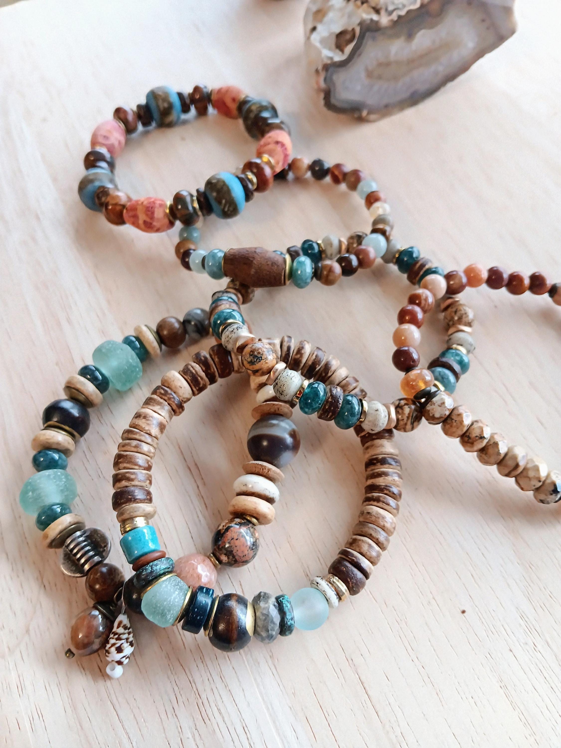 flair-for-the-dramatic-stack-bracelets-jasper-agate-sponge-coral