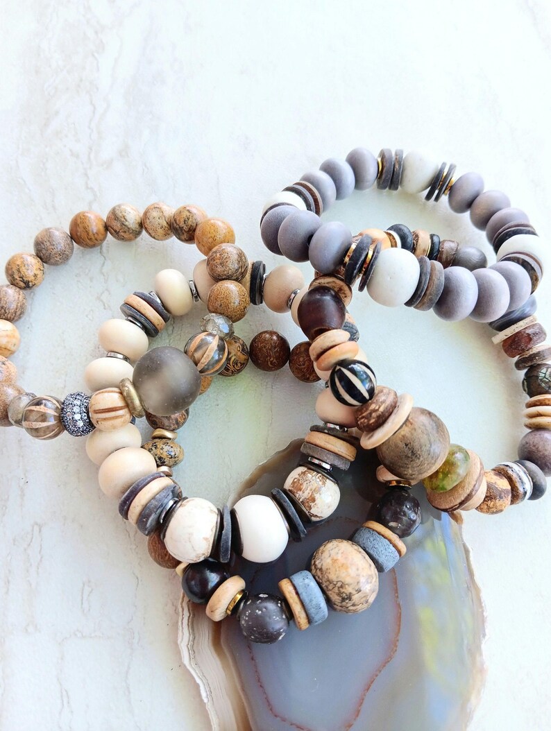 Stack Like Abacus Not Her First Restraining Order Stack Bracelets | Bone Beads, Mixed ...