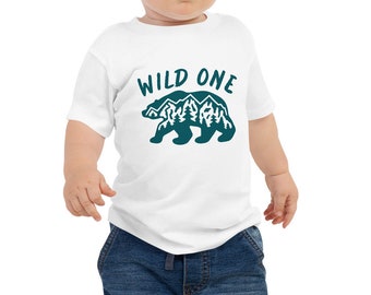 Verjaardagsshirt Wilde beer | T-shirt met outfit voor eerste verjaardag Woodland