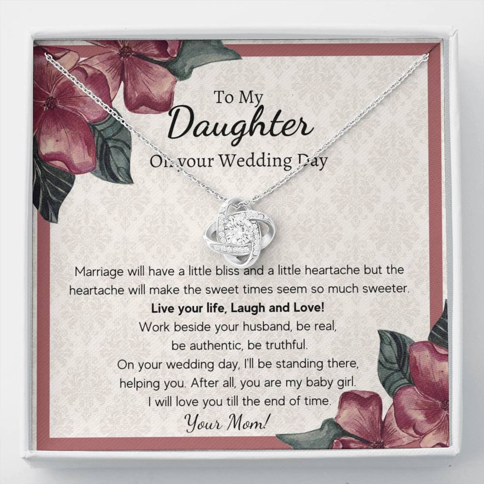 To My Daughter on Her Wedding Day Sentimental Gift Bride Etsy