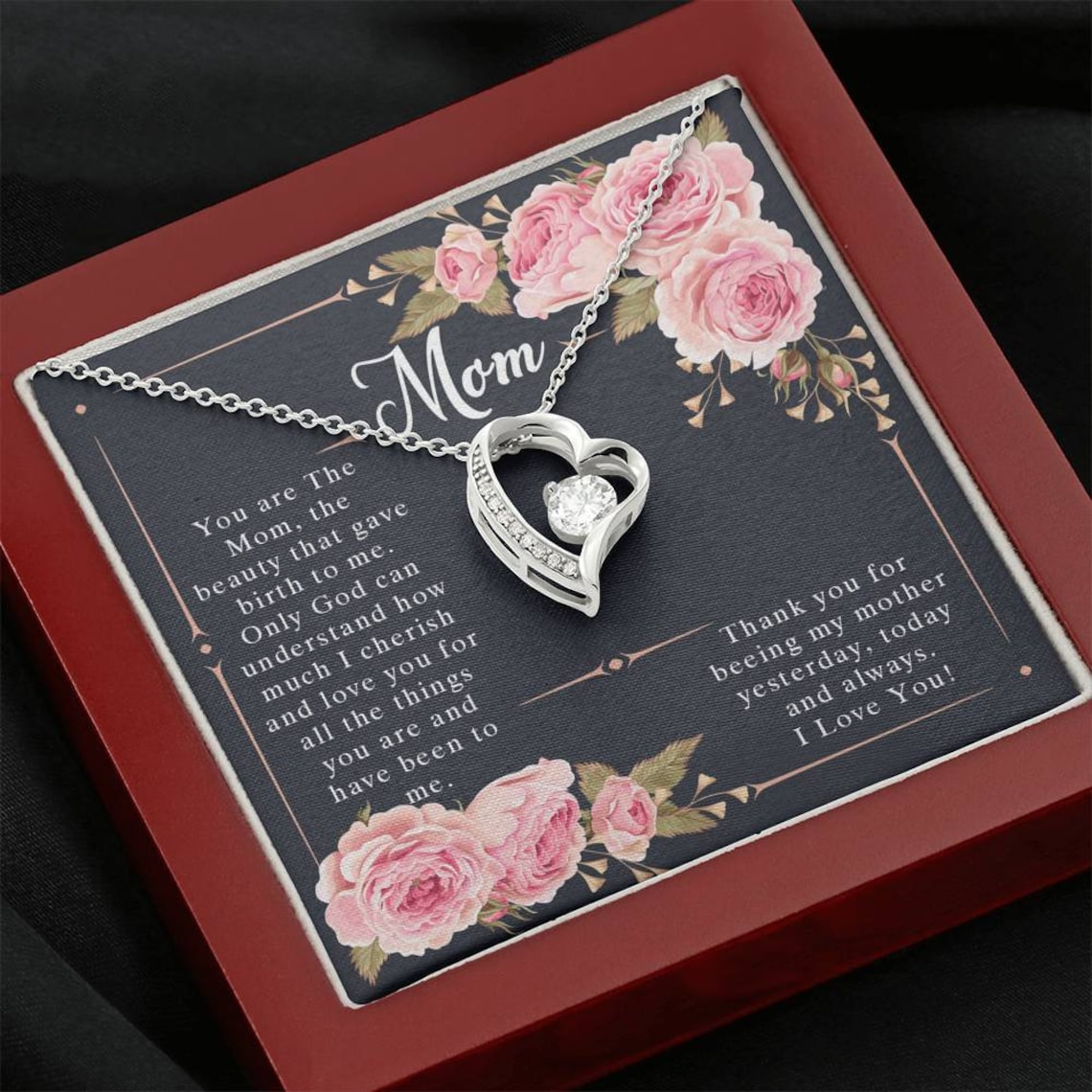 Heart Necklace Gift For Mom Sentimental Gifts From Daughter Etsy