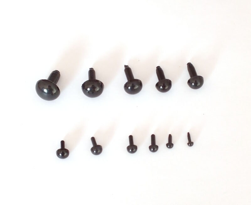 3mm 12mm BLACK Plastic Eyes Amigurumi Animal Craft Safety Eyes Etsy