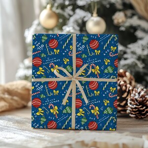 Christmas Ornament Wrapping Paper, Ornaments, Holiday Gift wrap, xmas gifts, unique holiday gift wrap, traditional holiday wrapping paper