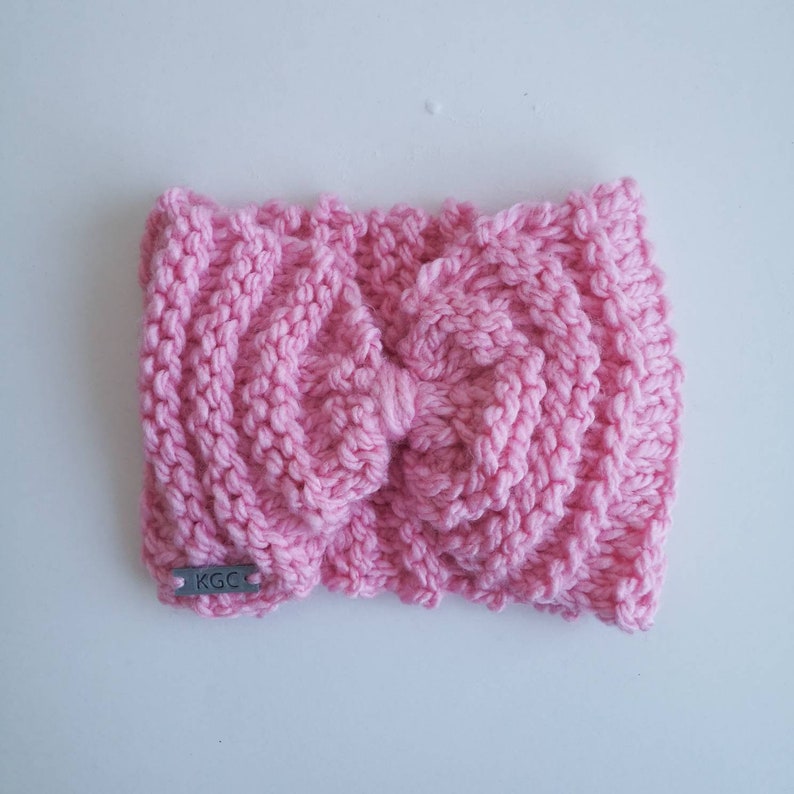 pretty in pink womens earwarmer. Pink knitted adult earwarmer adult headband
