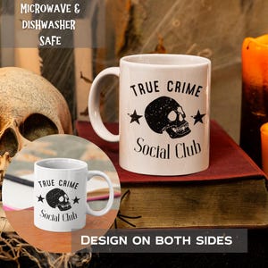 True Crime Social Club Mug, Crime Lover Mug, Mystery Podcast Mug, Crime Junkie Gift, Ceramic Mug 11oz,Mug for Mystery Lovers,True Crime Gift