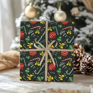 Christmas Ornament Wrapping Paper,Festive Holiday Gift Wrap,Print on Demand Christmas Wrapping Paper,Traditional Gift,Holiday wrapping paper