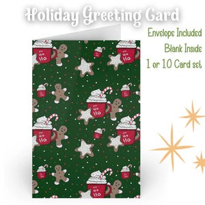 Christmas greeting  Card,Cozy Christmas Greeting Card,gingerbread card,holiday baking, holiday card, christmas card,envelope included