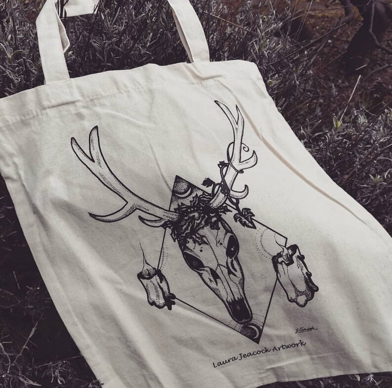 Deer Skull Canvas Bag