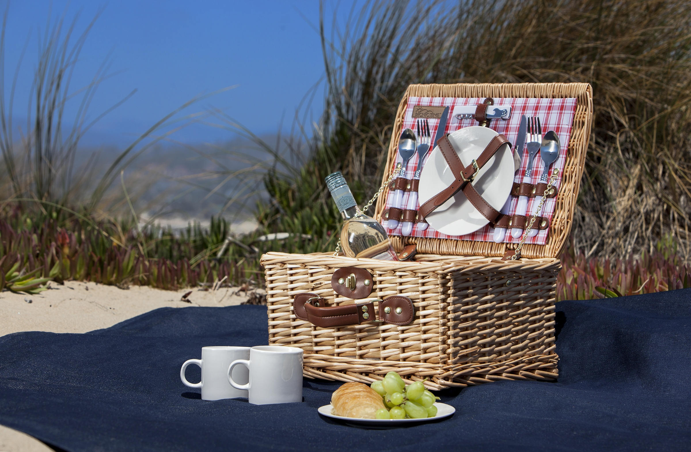 Beach Picnic Basket Handmade Picnic Wine The Picnic Etsy