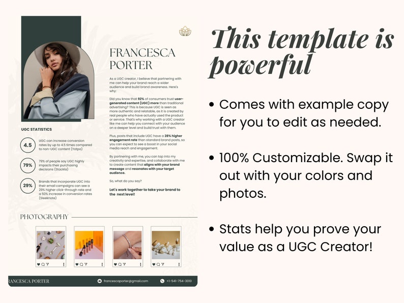 UGC Portfolio Media Kit UGC Template UGC Media Kit Ugc Portfolio Template Ugc Creator Template Ugc Creator Price List image 5
