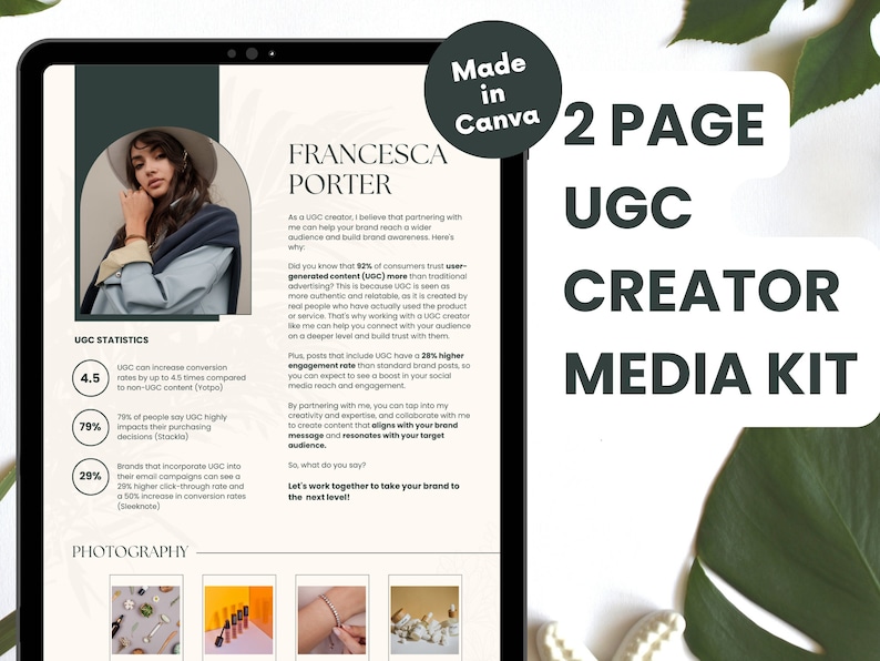 UGC Portfolio Media Kit UGC Template UGC Media Kit Ugc Portfolio Template Ugc Creator Template Ugc Creator Price List image 1