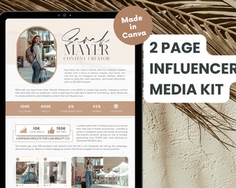 Feminine Influencer Media Kit | Media Kit for Content Creators | Media Kit for Instagram Creators | Cute Media Kit For Bloggers