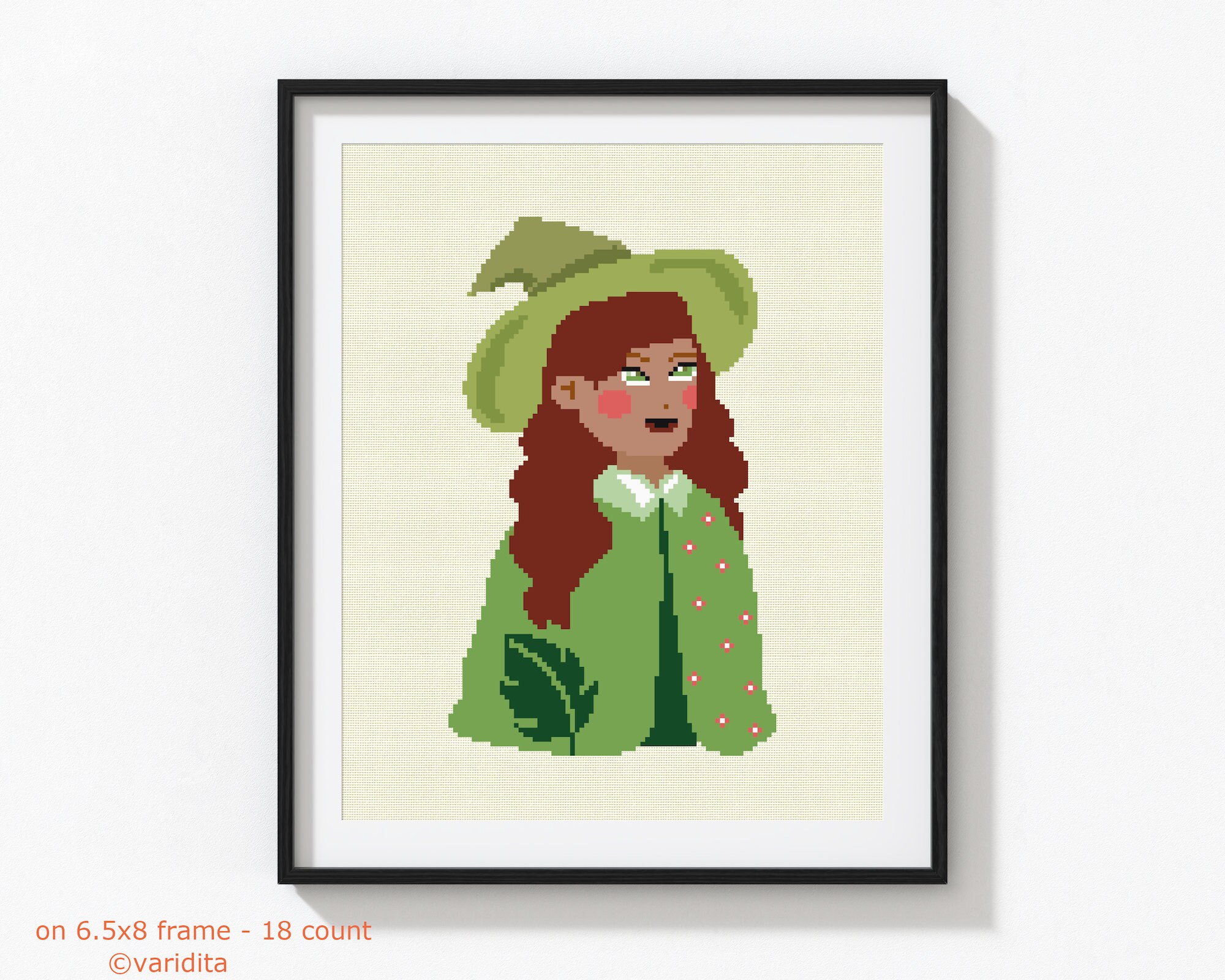 Cross Stitch Pattern Digital Download Cute Hat Earth Witch Nature PDF ...