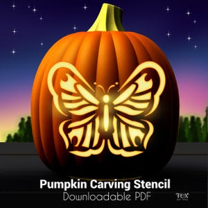 Butterfly Pumpkin Carving Template: Garden Stencil (PDF Download)