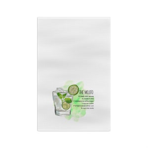 Mojito Cocktail Recipe Bar or Tea Towel