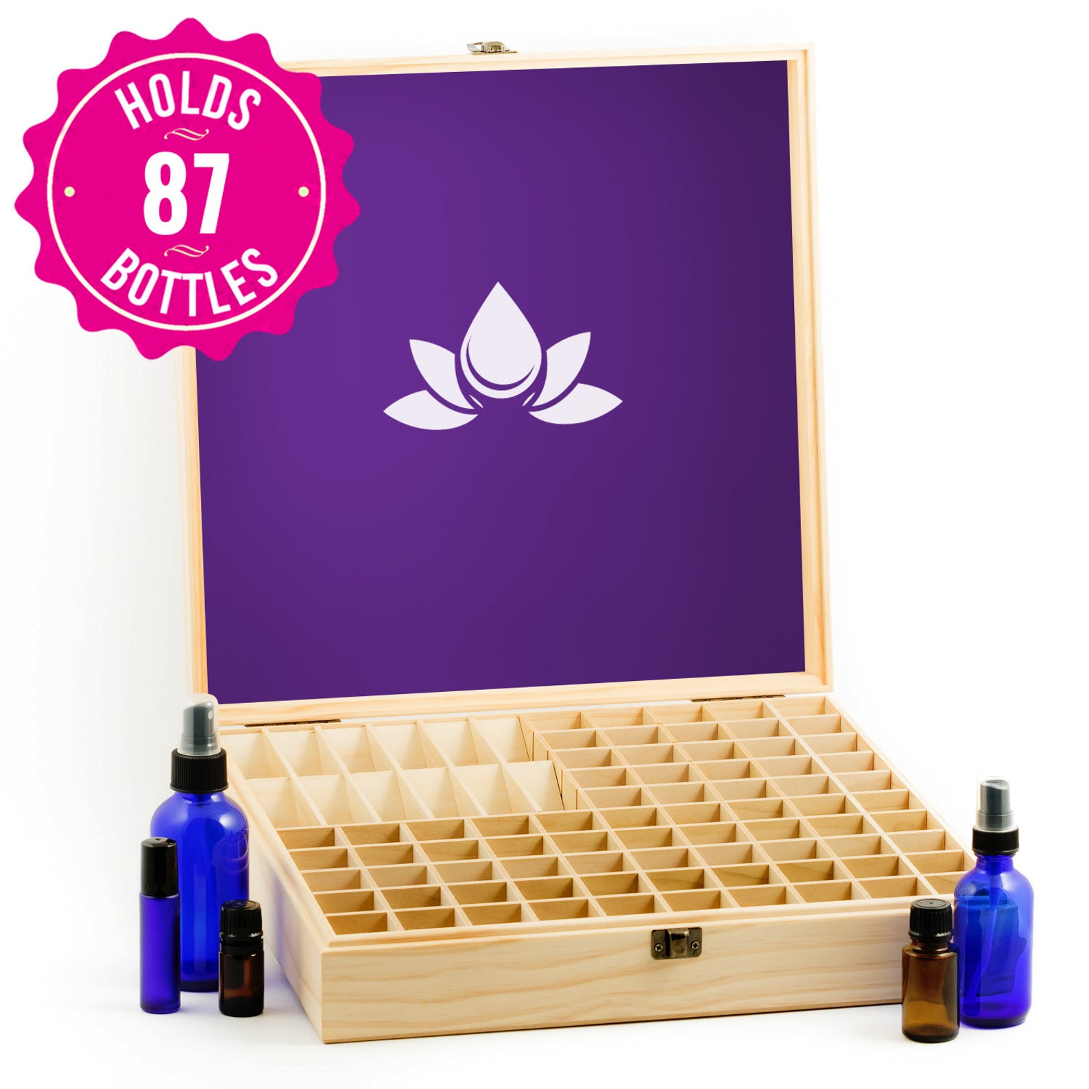 Wooden Essential Oil Storage Box Holds 87 Bottles Largest Etsy