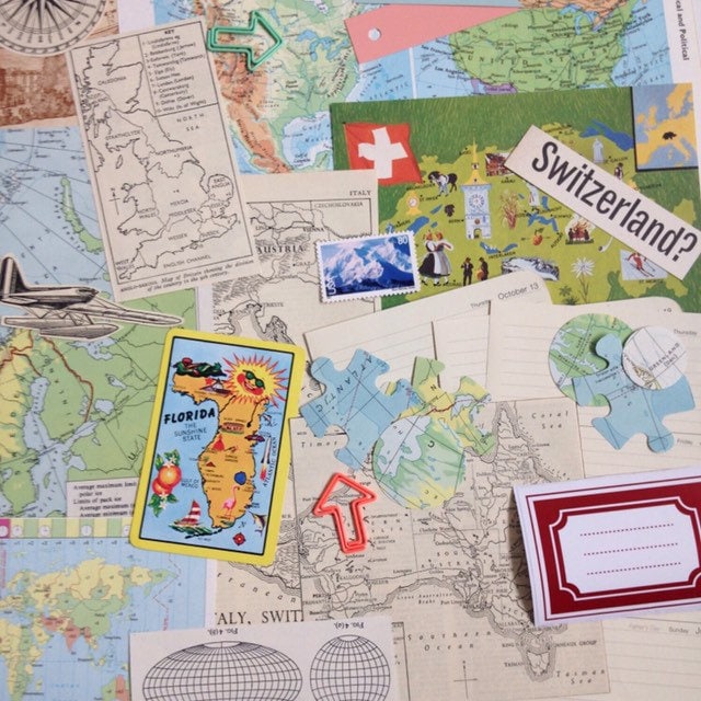 Travel Journal Scrapbooking Kit Travel Ephemera Vintage Etsy