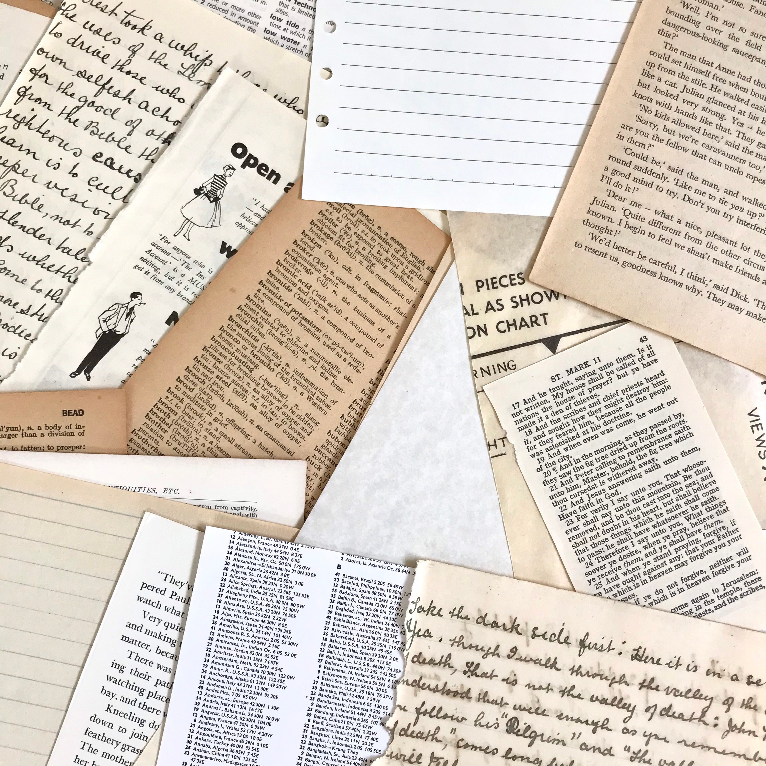 Antique and Vintage Book Pages 50 Items Paper Ephemera | Etsy