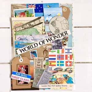 Travel Journal Scrapbooking Kit | Travel Ephemera | Vintage paper pack | Maps Inspiration Kit | Travel Collage | Craft pack