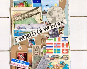 Travel Journal Scrapbooking Kit | Travel Ephemera | Vintage paper pack | Maps Inspiration Kit | Travel Collage | Craft pack