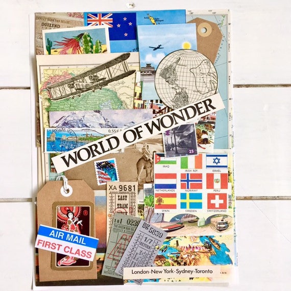 Travel Journal Scrapbooking Kit Travel Ephemera Vintage Etsy