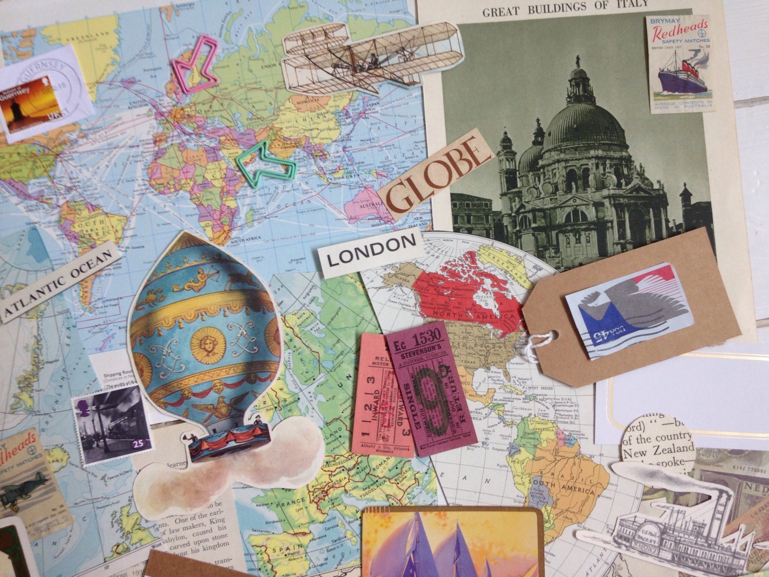 Travel Journal Scrapbooking Kit Travel Ephemera Vintage Etsy