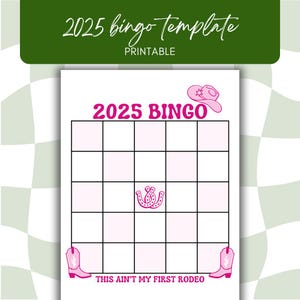 2025 BINGO Card Template - 2025 Goals - Vision Board - NYE Activity - Manifest your 2025 goals!