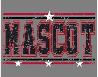 Custom Mascot PNG, Distressed Varsity Design (Digital Download)