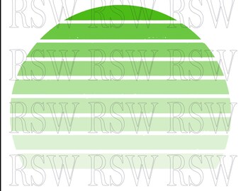 Retro distressed sunset, vintage sunset, kelly green ombre sunset, digital download, PNG, SVG, JPG, sublimation