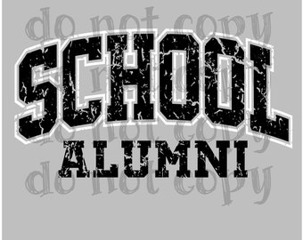 PNG personalizado para ex-alunos da escola, design de uniforme escolar (download digital)