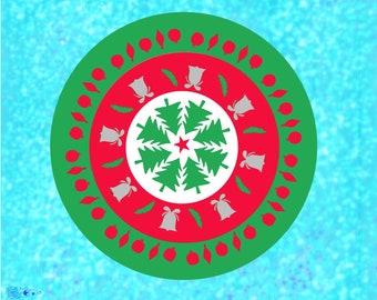 3D Paper Layered Christmas Wreath SVG