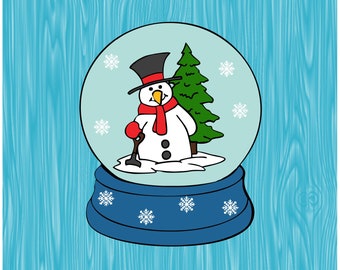 Snowman Snow Globe SVG
