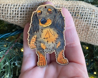 Dachshund Ornament - Dog Ornament -  Dachshund Decor - Dachshund Magnet - Pet Portrait - Custom Pet Ornament - Weenie Dog - Weiner Dog