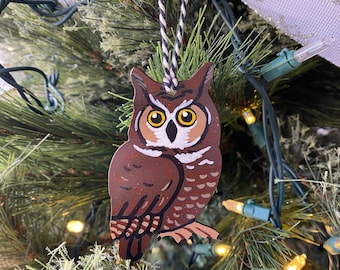 Metal Owl Magnet or Ornament