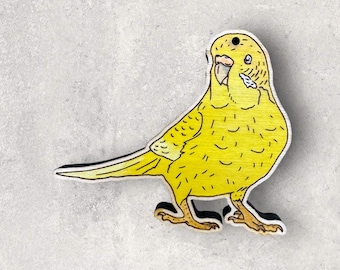 Yellow Budgie (budgerigar) Parrot Ornament - Parakeet - Parrot Christmas Ornament - Parrot Decor  - Pet Remembrance - Pet Portrait