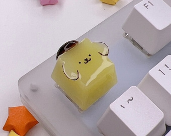 Golden Retriever mit Beret Artisan Keycap | Kawaii Keycap | Niedliche Schlüsselkappe | Hündchen Keycap
