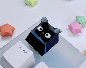 Handmade Chocolate Cat Keycap: Kawaii Artisan Keycap