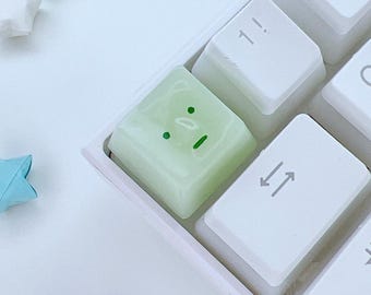 Glow-in-the-Dark Desk Buddy Keycap: Kawaii Mechanical Keyboard Accessory