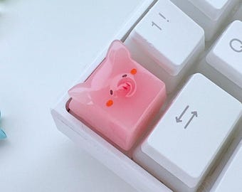 Handgemaakte Piggie-toetsen: Kawaii mechanisch toetsenbordaccessoire