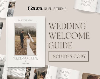 CANVA Modern Wedding Photography Client Guide Editable Elopement Magazine Template Pre Written Photographer Book Digital Download